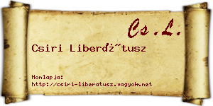 Csiri Liberátusz névjegykártya
